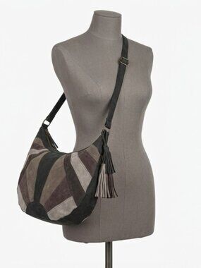 Vintage Y2K Patchwork Tassel Hobo Bag